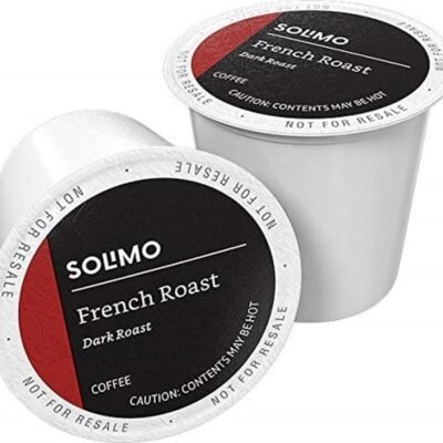 Amazon Brand – Solimo Dark Roast Coffee Pods, French Roast
