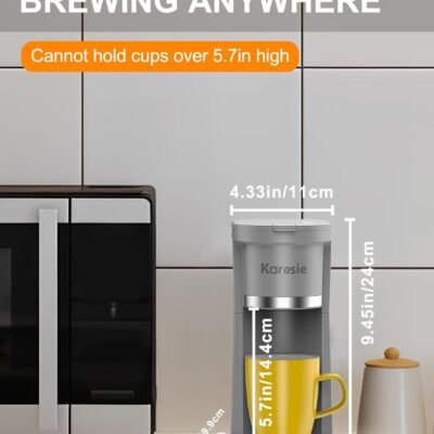 Karosie Slim Single Serve Coffee Maker-Fast Brew for K-Cup