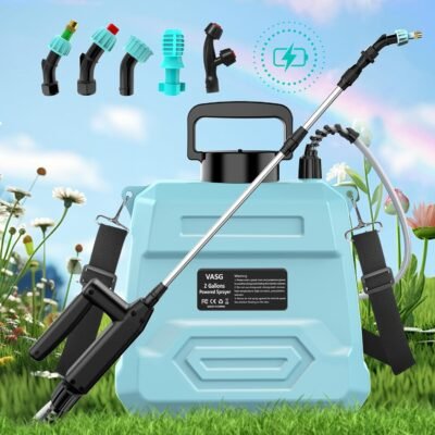Battery Powered Garden Sprayer 2 Gallon, 7.4V Powerful Electric Backpack Sprayer
