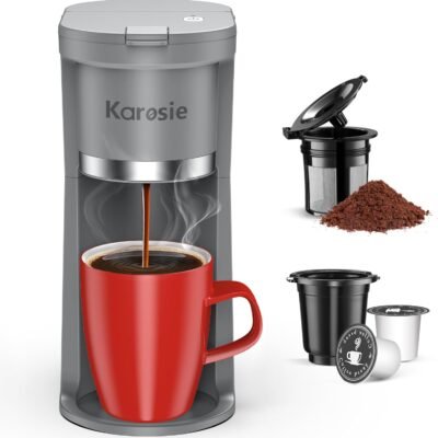 Karosie Slim Single Serve Coffee Maker-Fast Brew for K-Cup