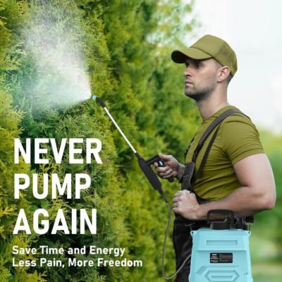 Battery Powered Garden Sprayer 2 Gallon, 7.4V Powerful Electric Backpack Sprayer