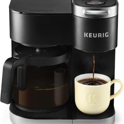 Keurig K-Duo Single Serve K-Cup Pod & Carafe Coffee Maker, with Multiple Brew Sizes, 60oz Removable Reservoir, Programmable Auto Brew Carafe, (Gen 1), Black