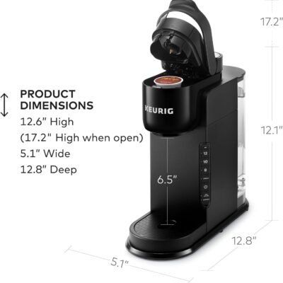 Keurig K-Express Single Serve K-Cup Pod Coffee Maker, 3 Brew Sizes, Strong Button Feature, 42oz Removable Reservoir, Black