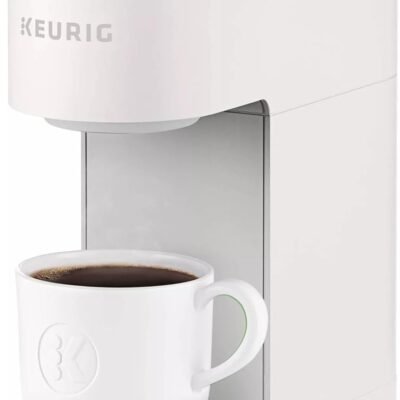 Keurig K-Mini Single Serve Coffee Maker with 6-12Oz Cup Sizes, Quick Brewing, and Removable Drip Tray (Stone, Renewed)