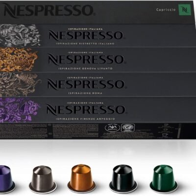 Nespresso Capsules Original Line, Ispirazione Variety Pack, Medium & Dark Roast Espresso Coffee, 50 Count Coffee Pods