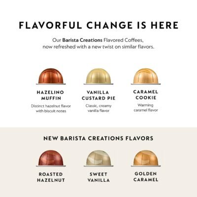 Nespresso Capsules Vertuo, Barista Flavored Pack, Medium Roast Coffee, 30 Count Coffee Pods, Brews 7.8oz.