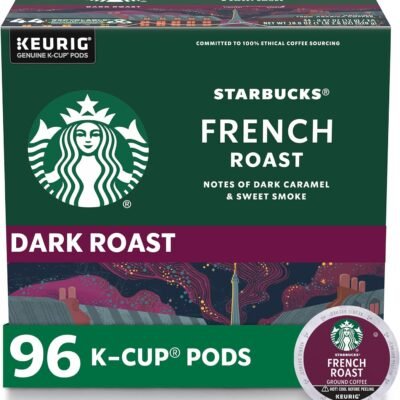 Starbucks Dark Roast Coffee K-Cup Coffee Pods for Keurig Brewers, 100% Arabica, 4 boxes (96 pods total)